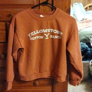 Yellowstone Long Sleeve Crew Neck Sweatshirt - Burnt Orange - XS